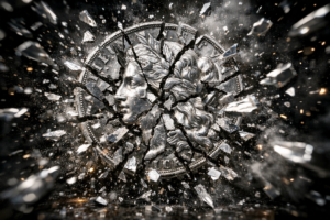 bild eines explodierenden Silber coins